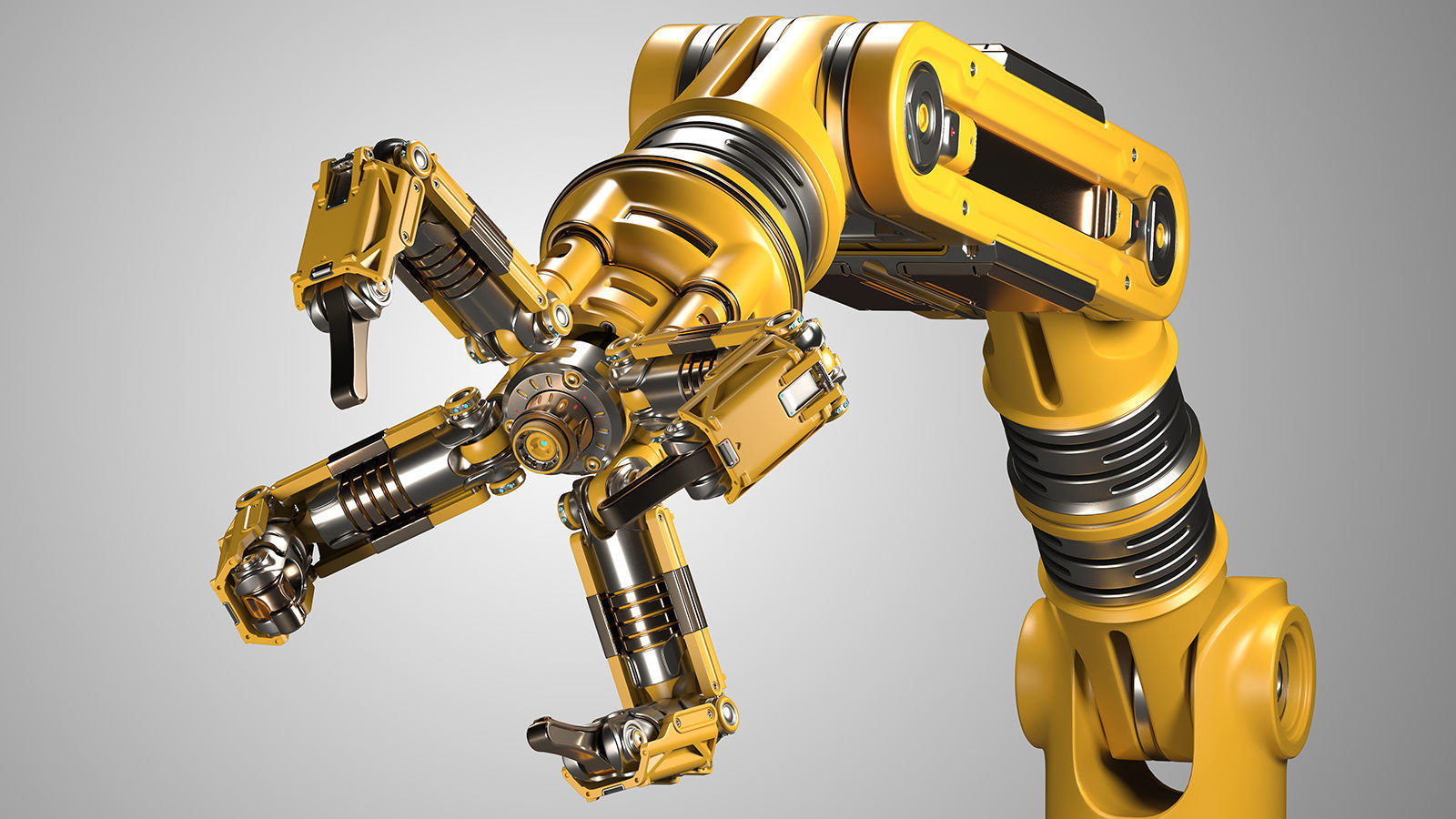 Robotic Arm Rigged and Animated 3D model_3
