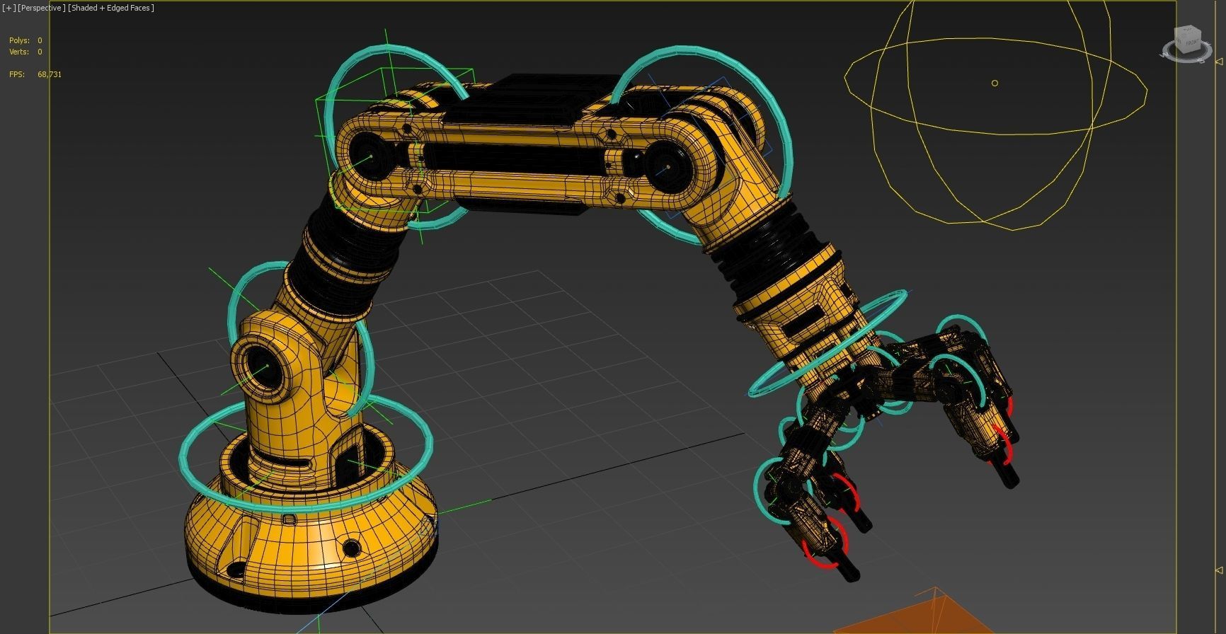 Robotic Arm Rigged and Animated 3D model_7