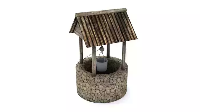 Stone Well Low-poly 3D model