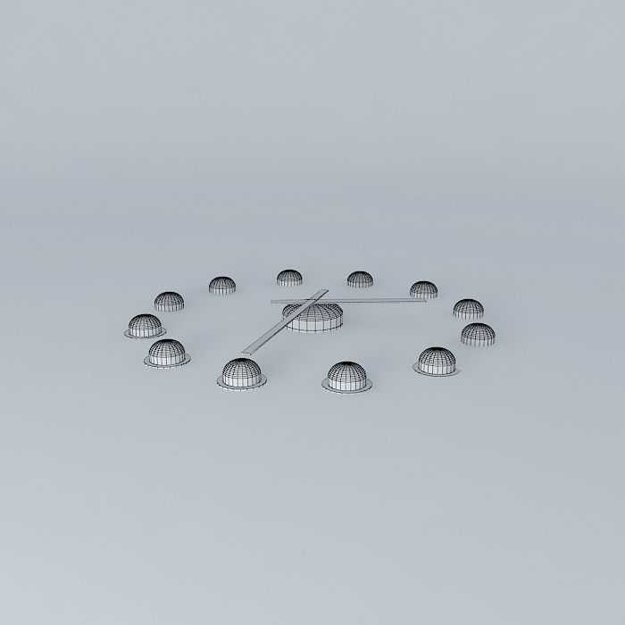 Pendulum frameless clock Free 3D model_4