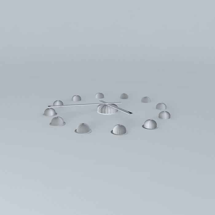 Pendulum frameless clock Free 3D model_1