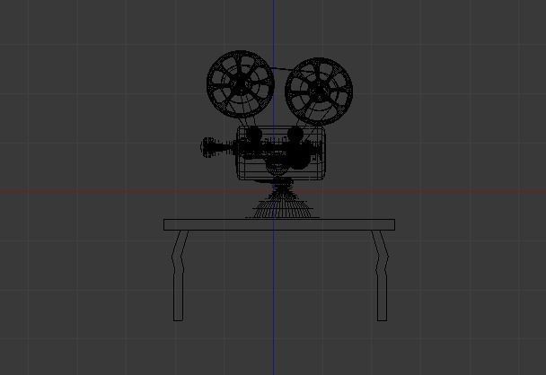 3D Projector Model movie on wooden table Low-poly 3D model_4