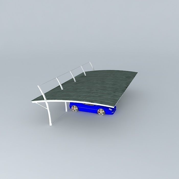 kanopi2 two cars parked under carport Free 3D model_1