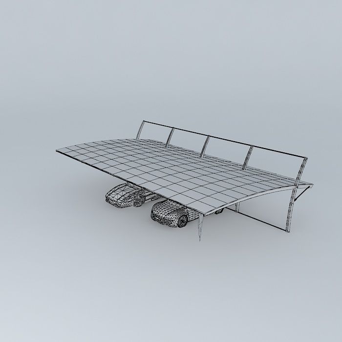 kanopi2 two cars parked under carport Free 3D model_3