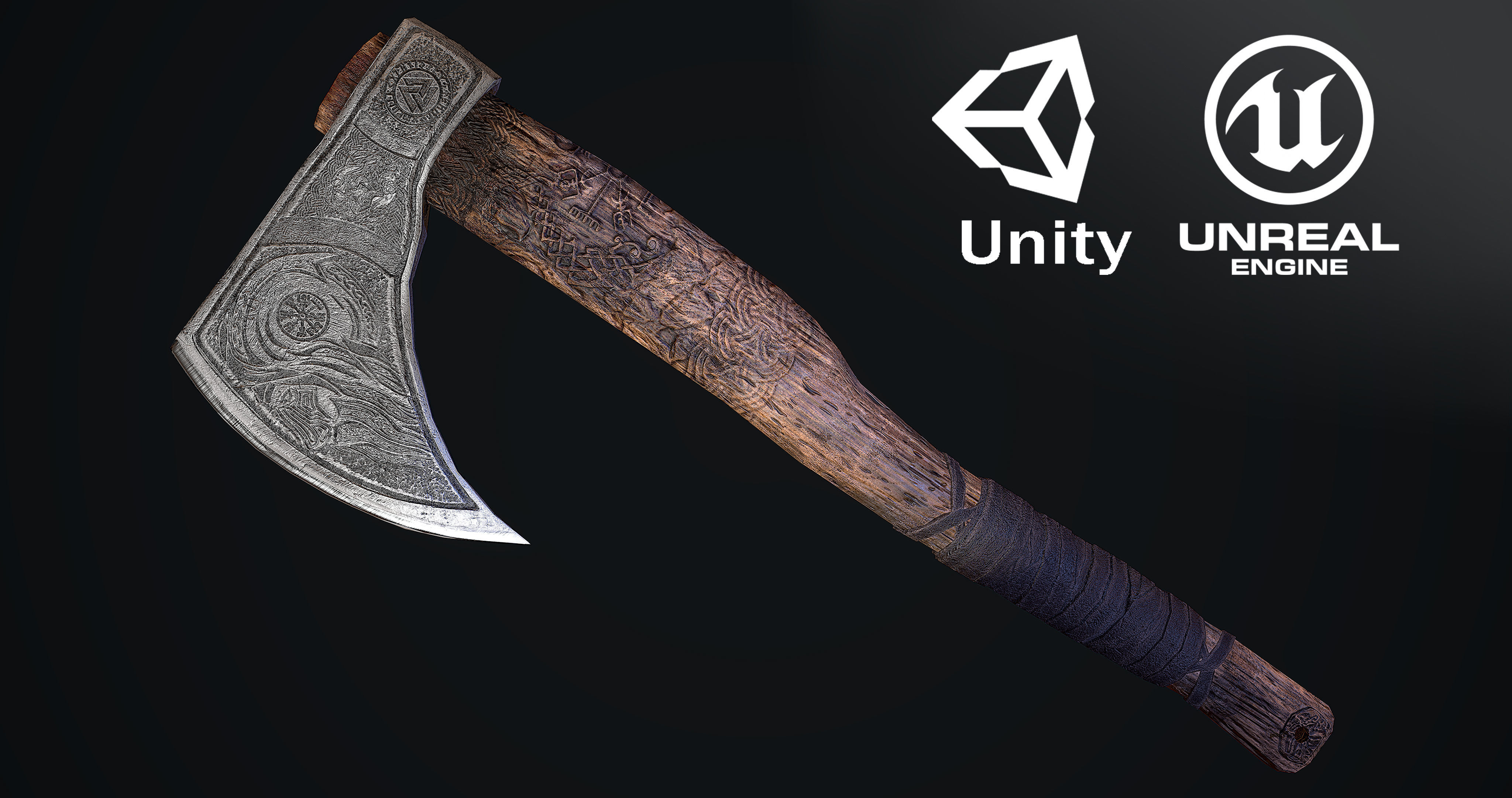 3D model Viking Axe Game Ready VR / AR / lowpoly CGTrader