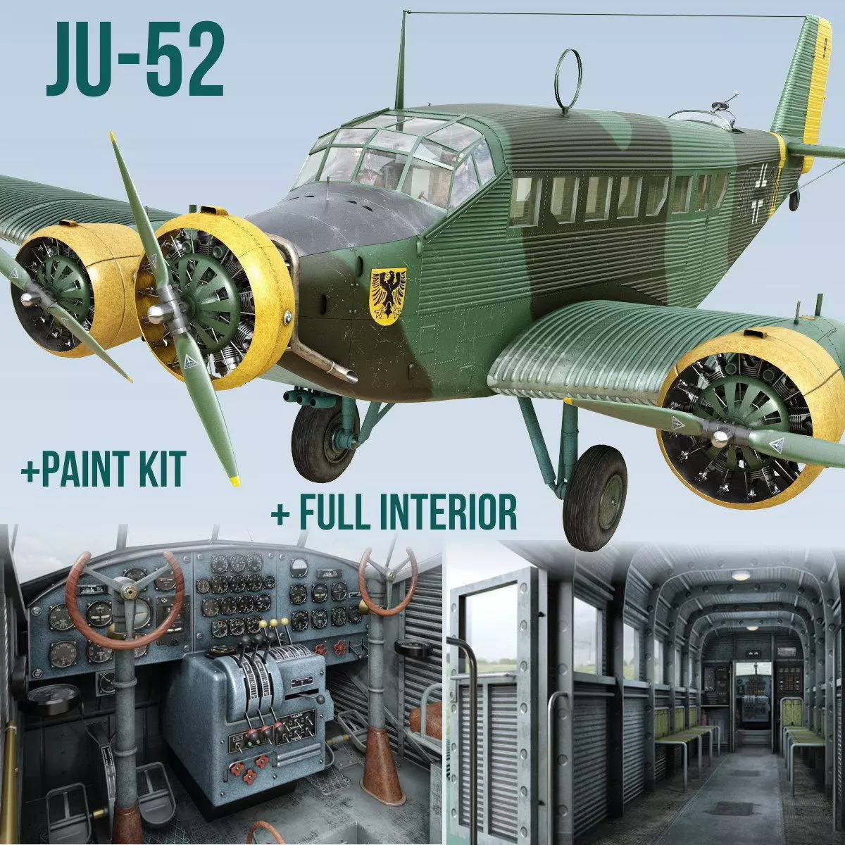 Junkers Ju-52 3D model_0