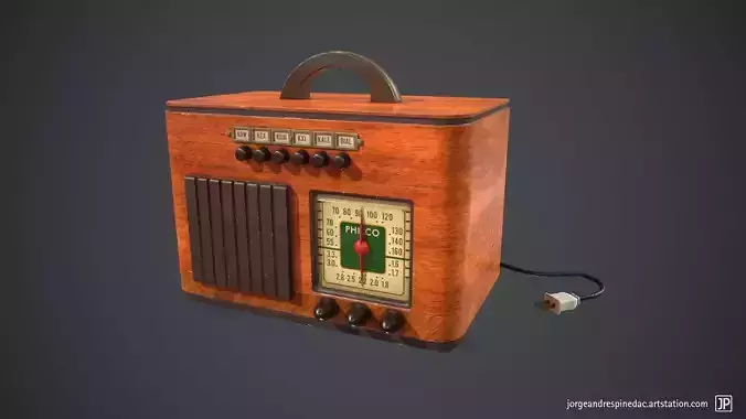 Vintage Radio - Game Ready Low-poly 3D model