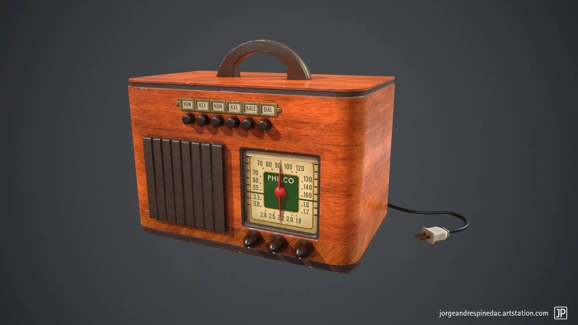 Vintage Radio - Game Ready Low-poly 3D model_0