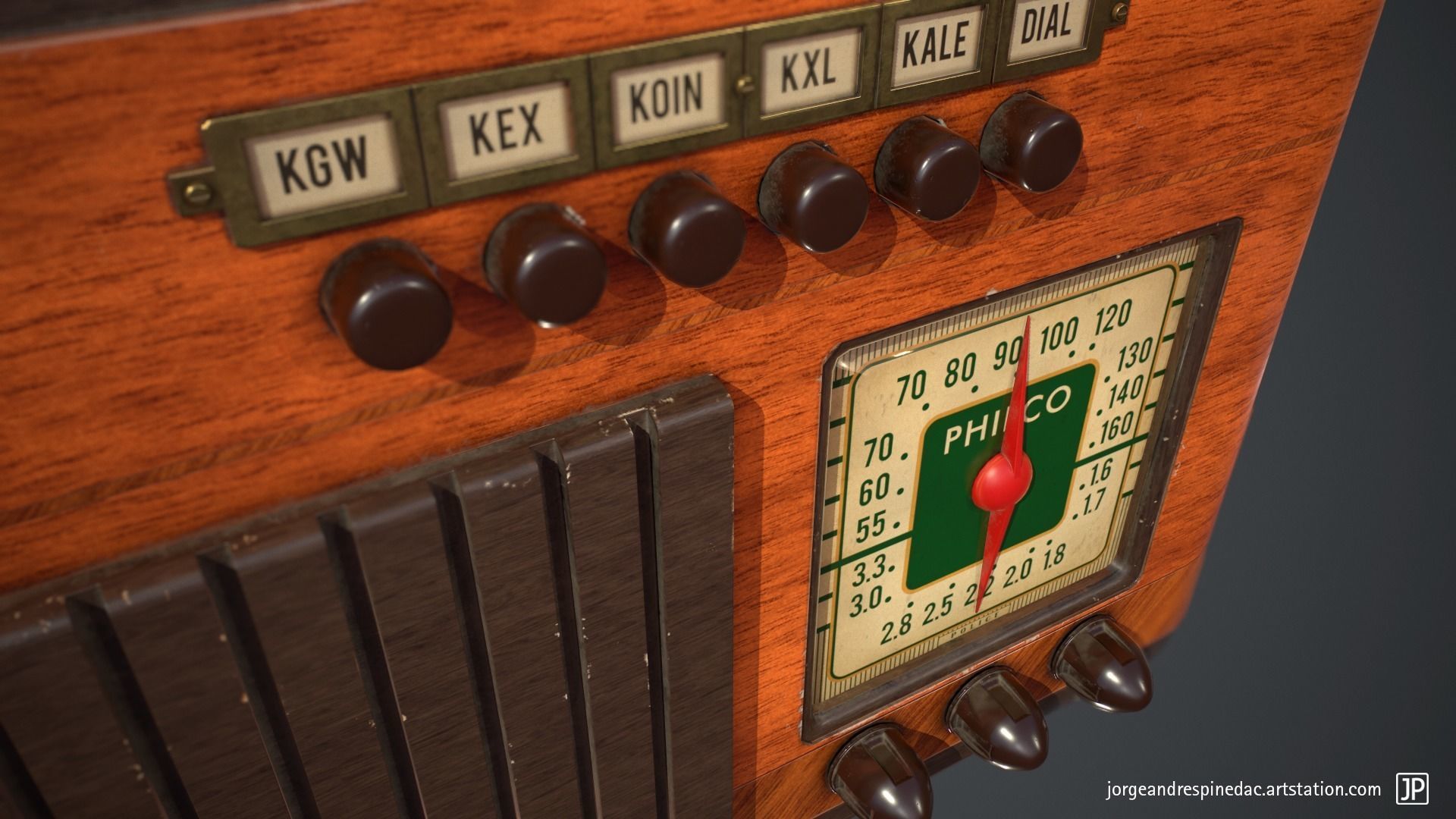 Vintage Radio - Game Ready Low-poly 3D model_6