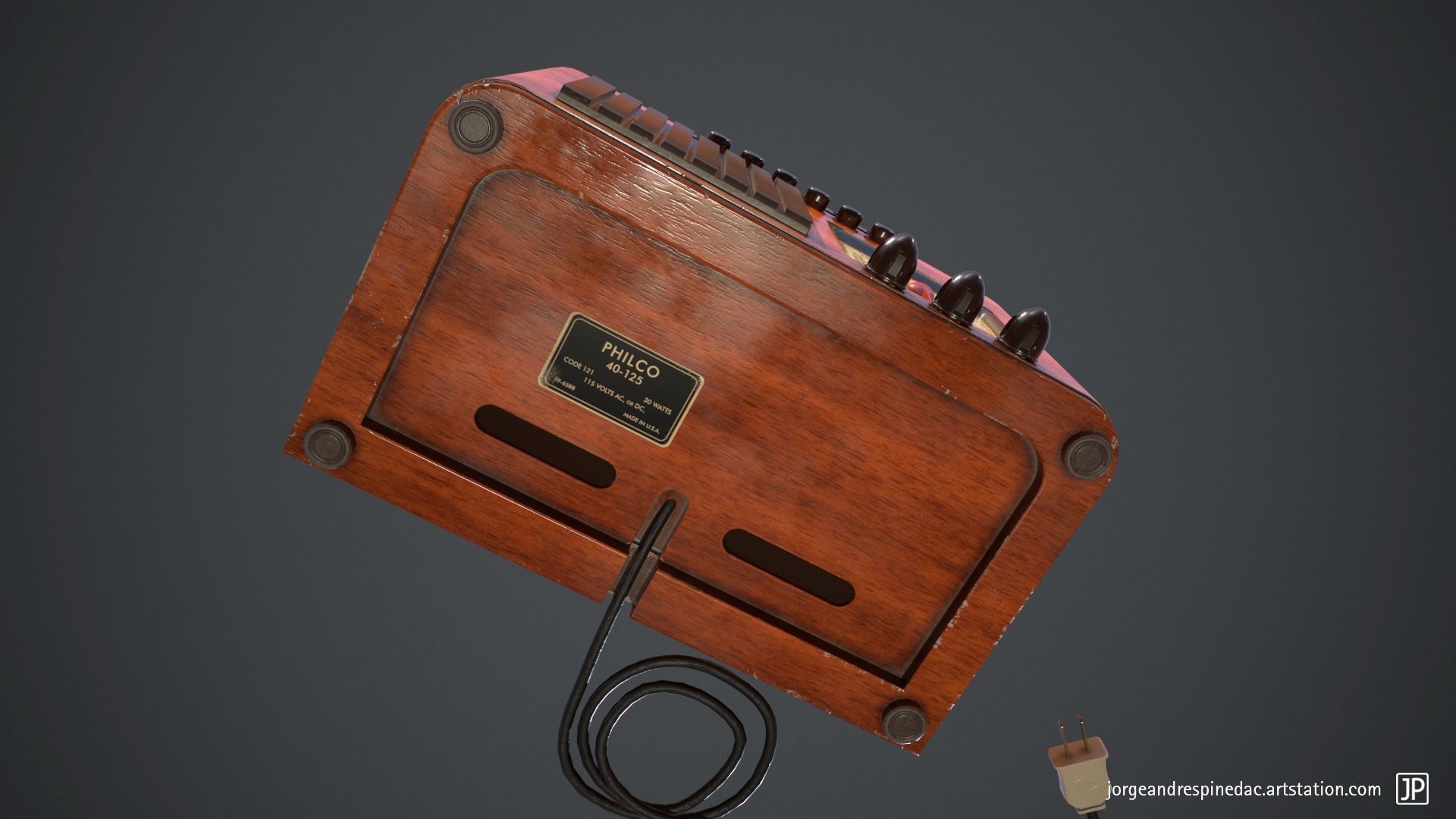 Vintage Radio - Game Ready Low-poly 3D model_4
