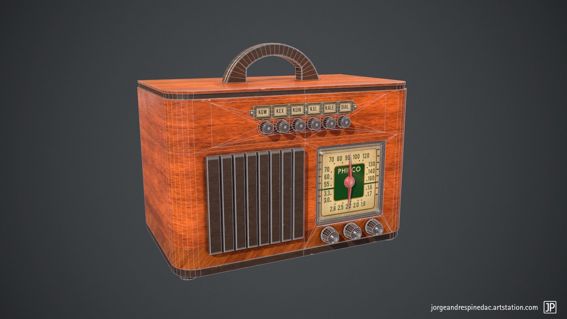 Vintage Radio - Game Ready Low-poly 3D model_10
