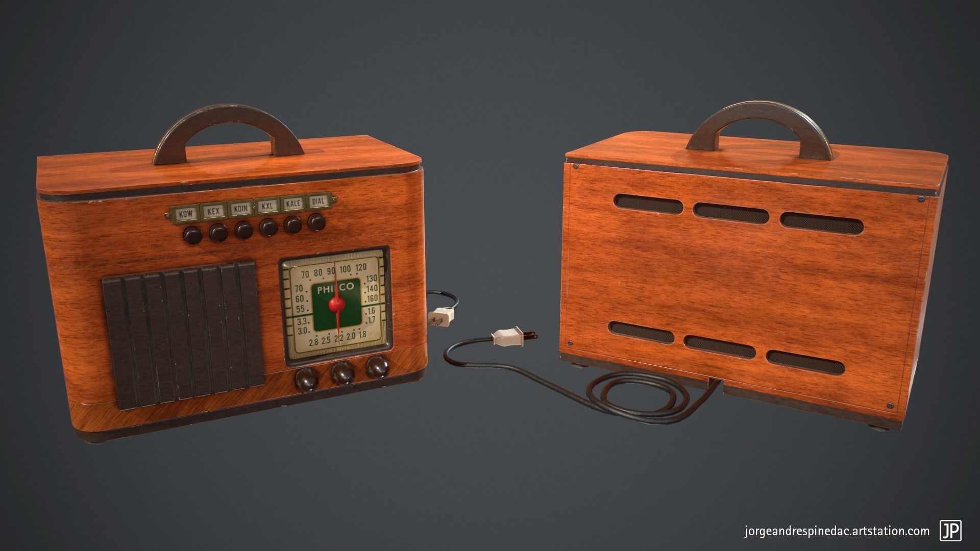 Vintage Radio - Game Ready Low-poly 3D model_3