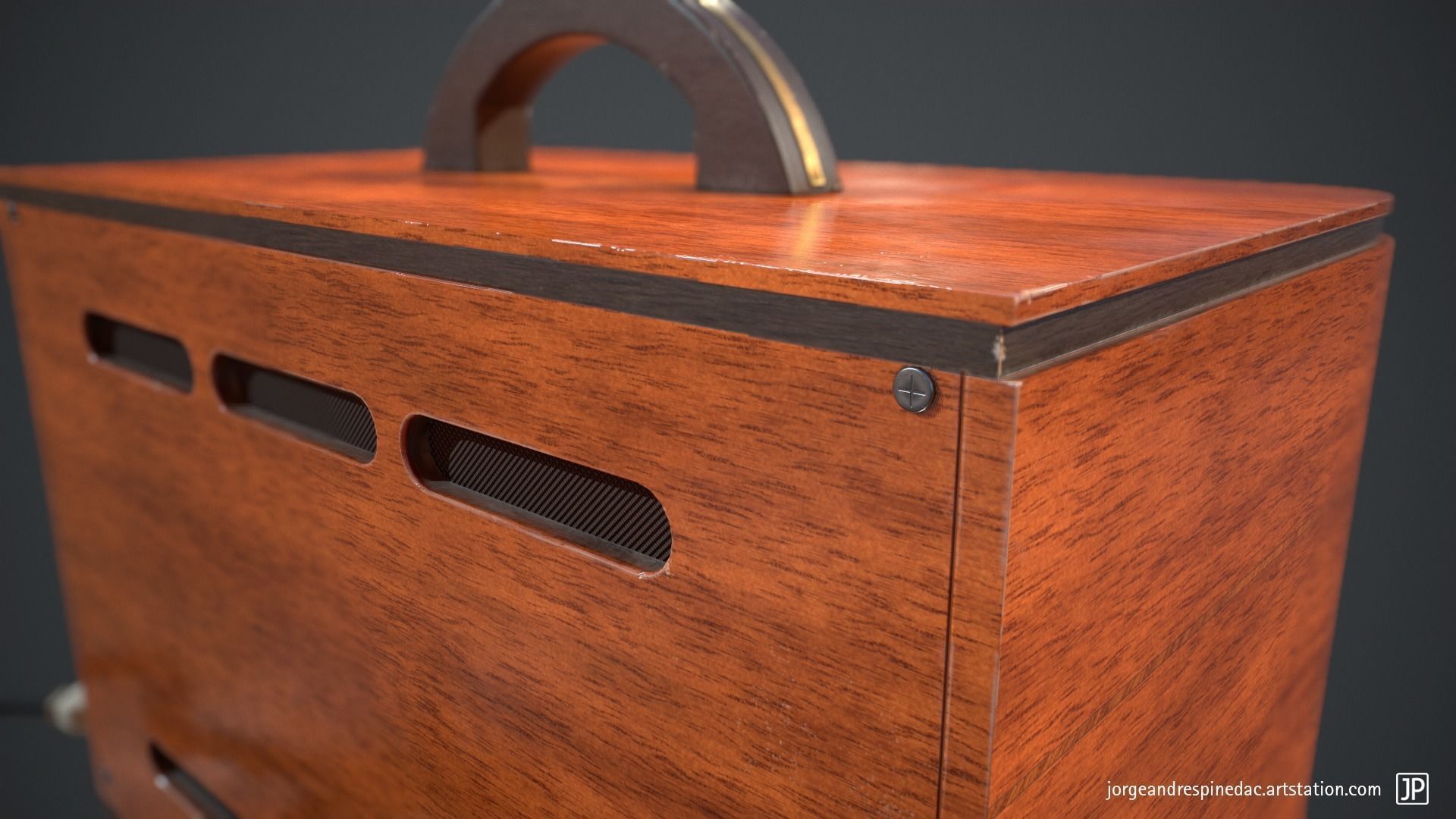 Vintage Radio - Game Ready Low-poly 3D model_7