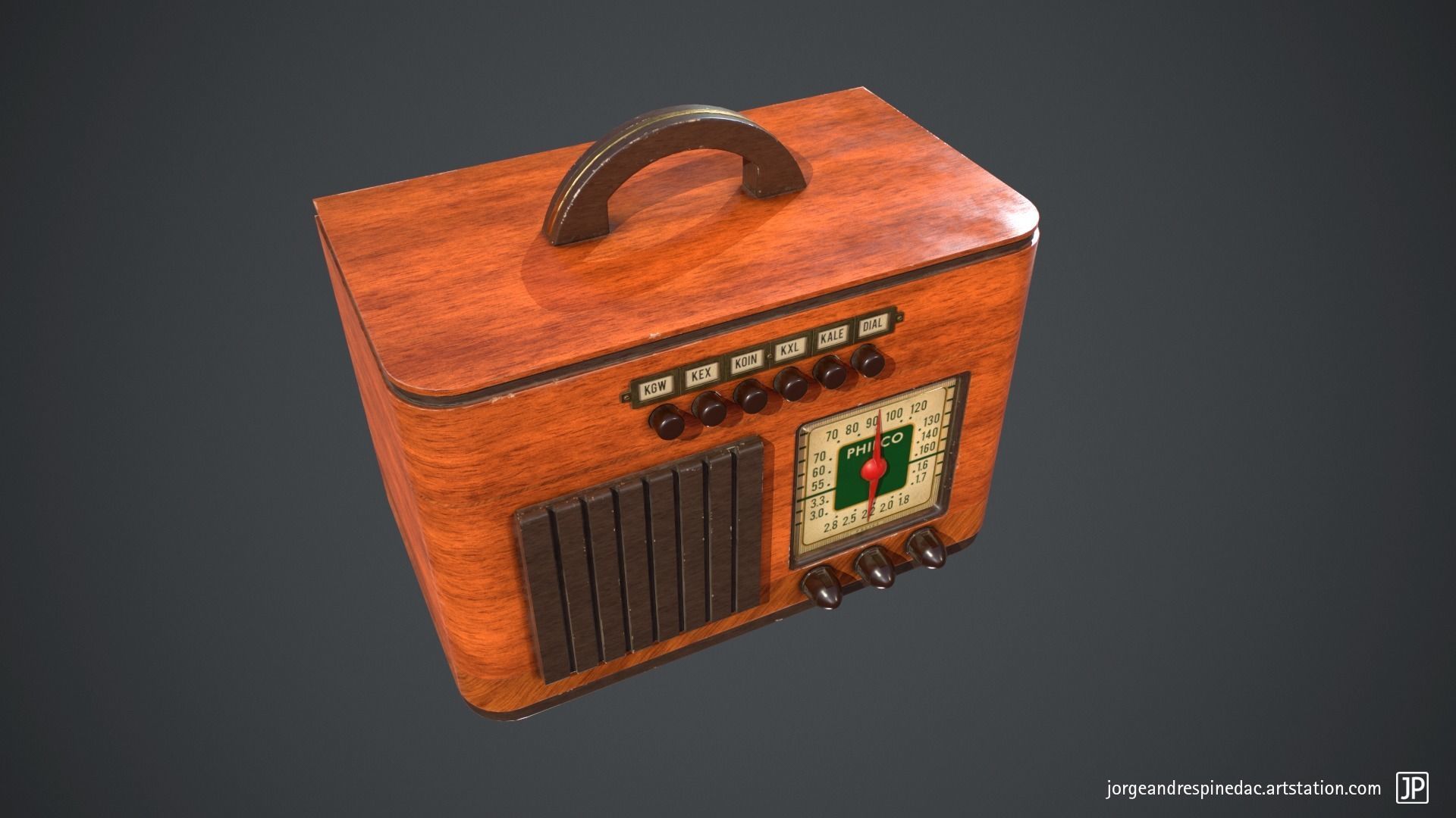Vintage Radio - Game Ready Low-poly 3D model_5