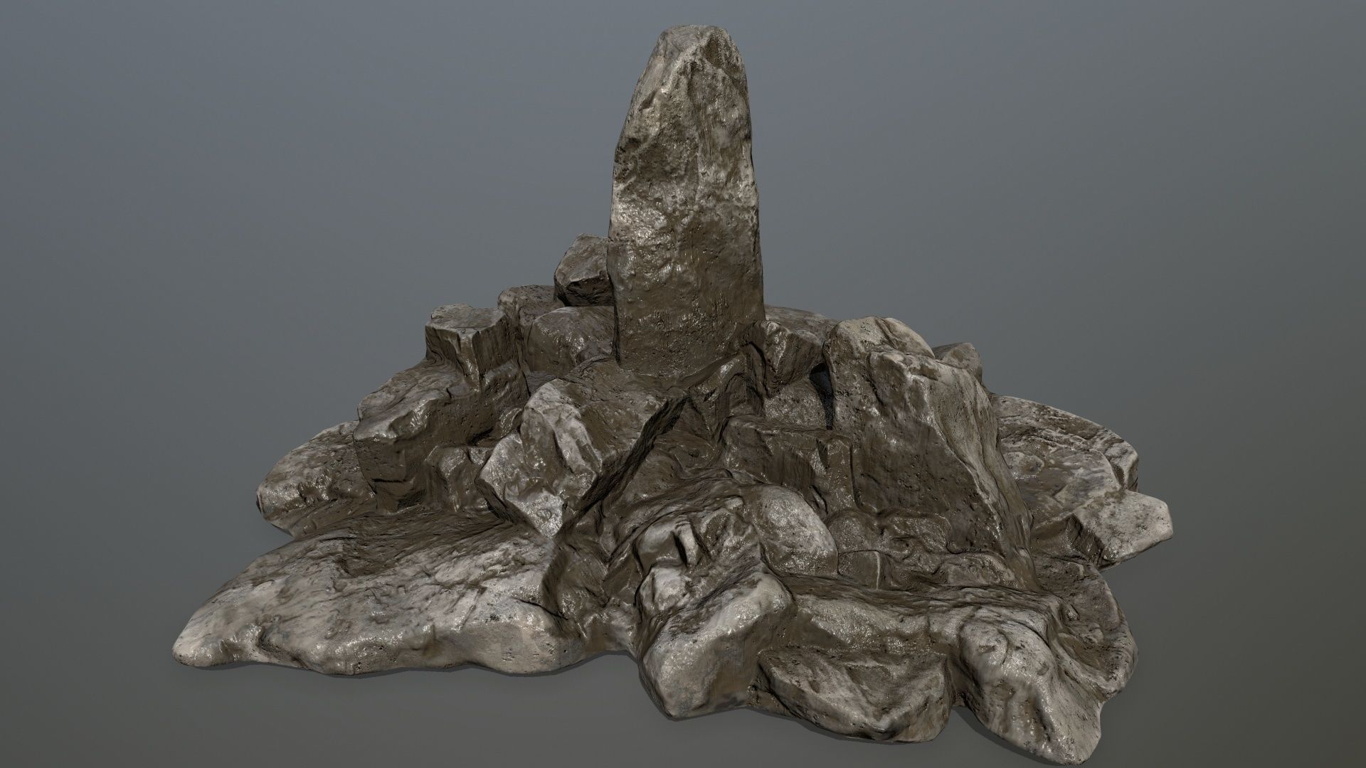 old rocks  Low-poly 3D model_2
