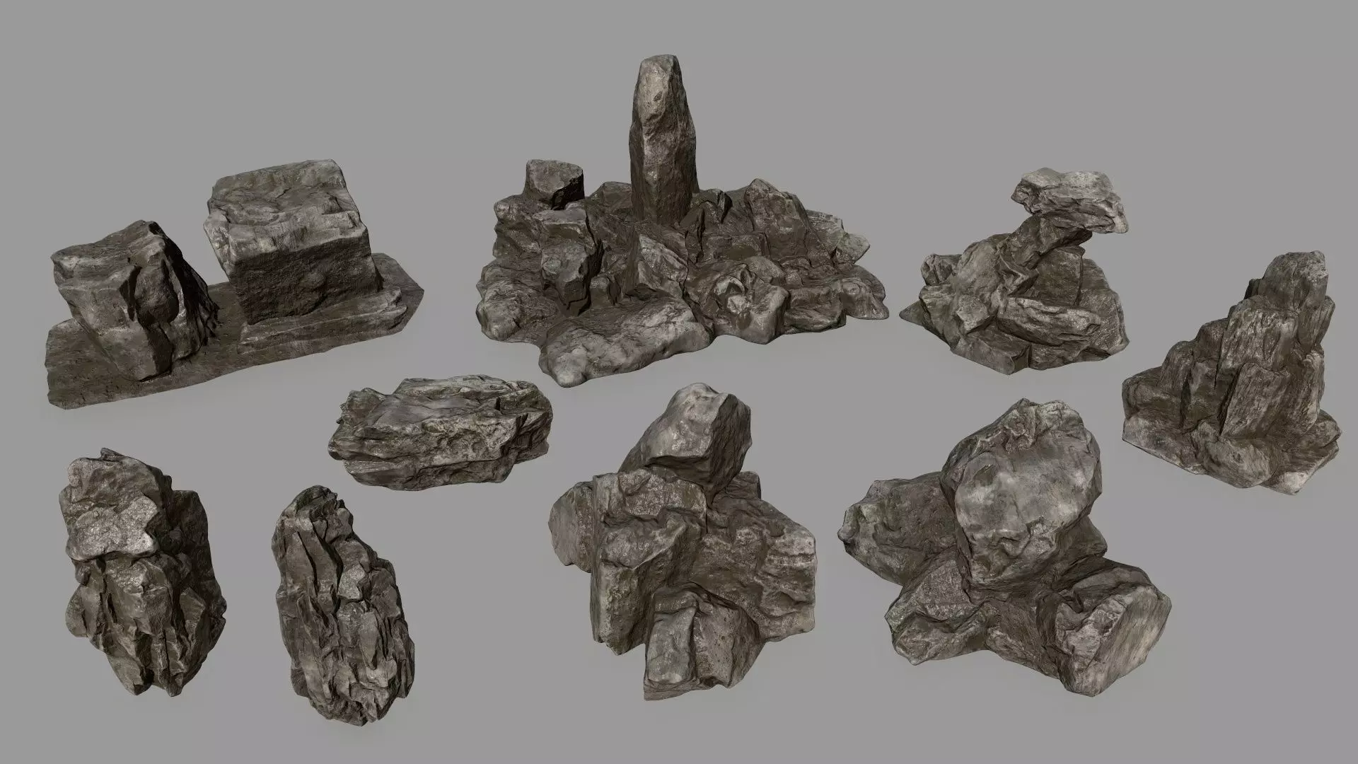 old rocks  Low-poly 3D model_0