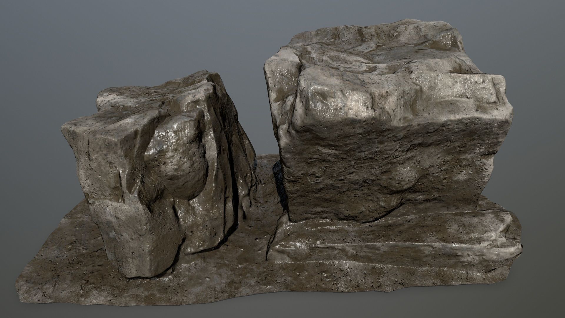 old rocks  Low-poly 3D model_1