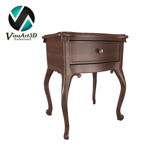 furniture 5 Antique Nightstand 3D model