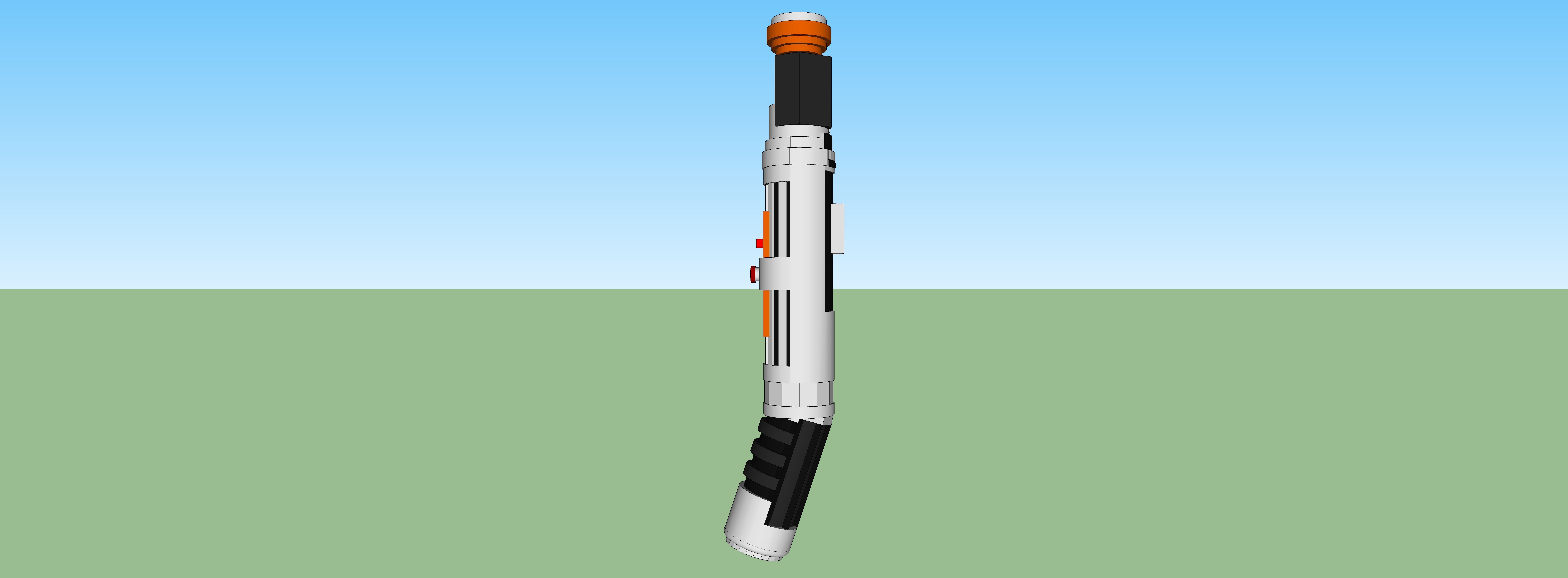 Lightsaber light saber on sky 3D model_2