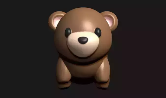 Teddy bear tiny figurine for 3D printing 3D print model