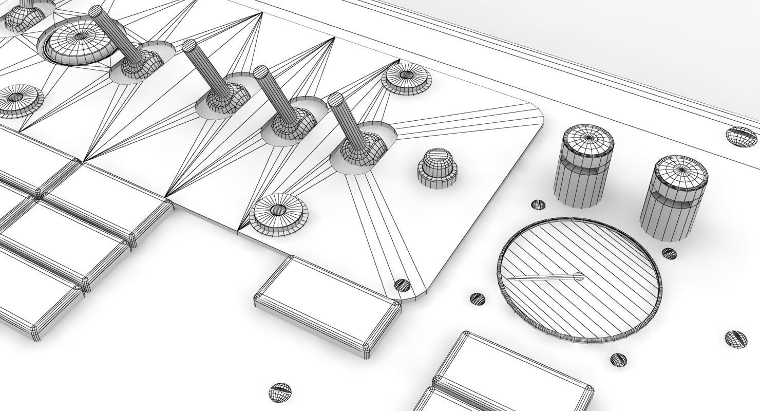 Mi-8MT Mi-17MT Left Overhead Panels Board English Low-poly 3D model_10