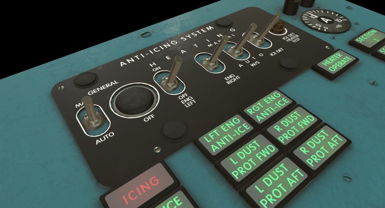 Mi-8MT Mi-17MT Left Overhead Panels Board English Low-poly 3D model_5