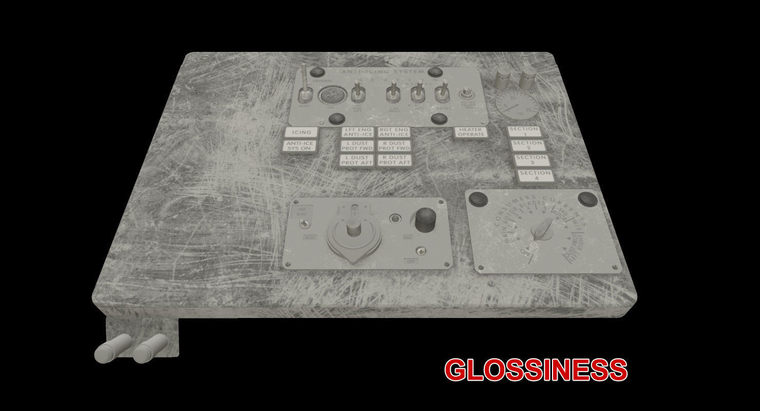 Mi-8MT Mi-17MT Left Overhead Panels Board English Low-poly 3D model_16