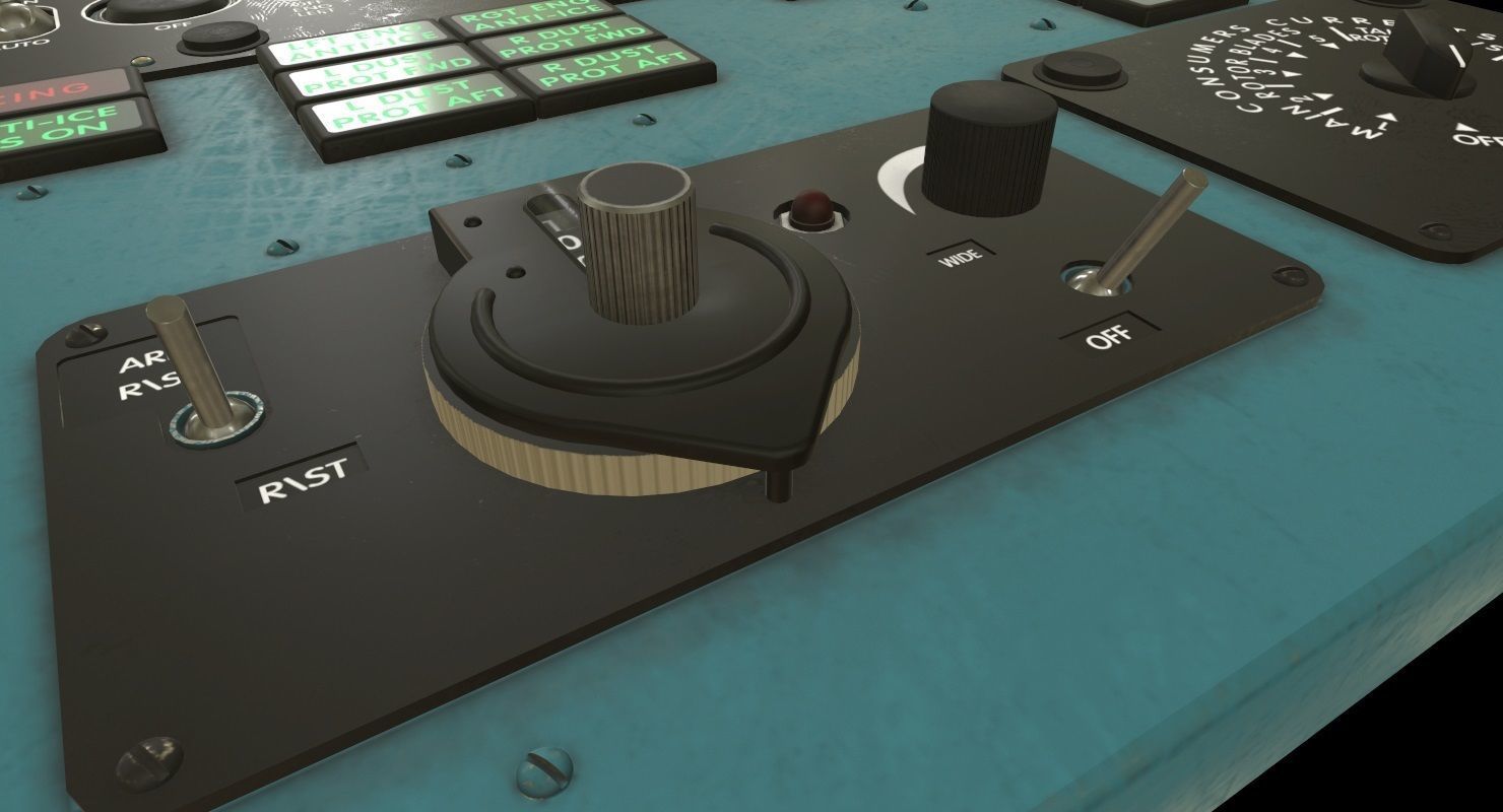 Mi-8MT Mi-17MT Left Overhead Panels Board English Low-poly 3D model_2