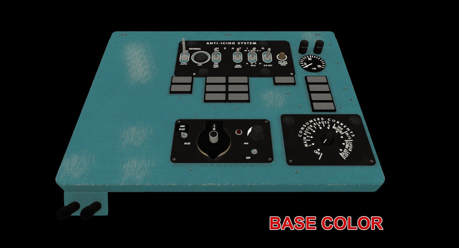 Mi-8MT Mi-17MT Left Overhead Panels Board English Low-poly 3D model_17