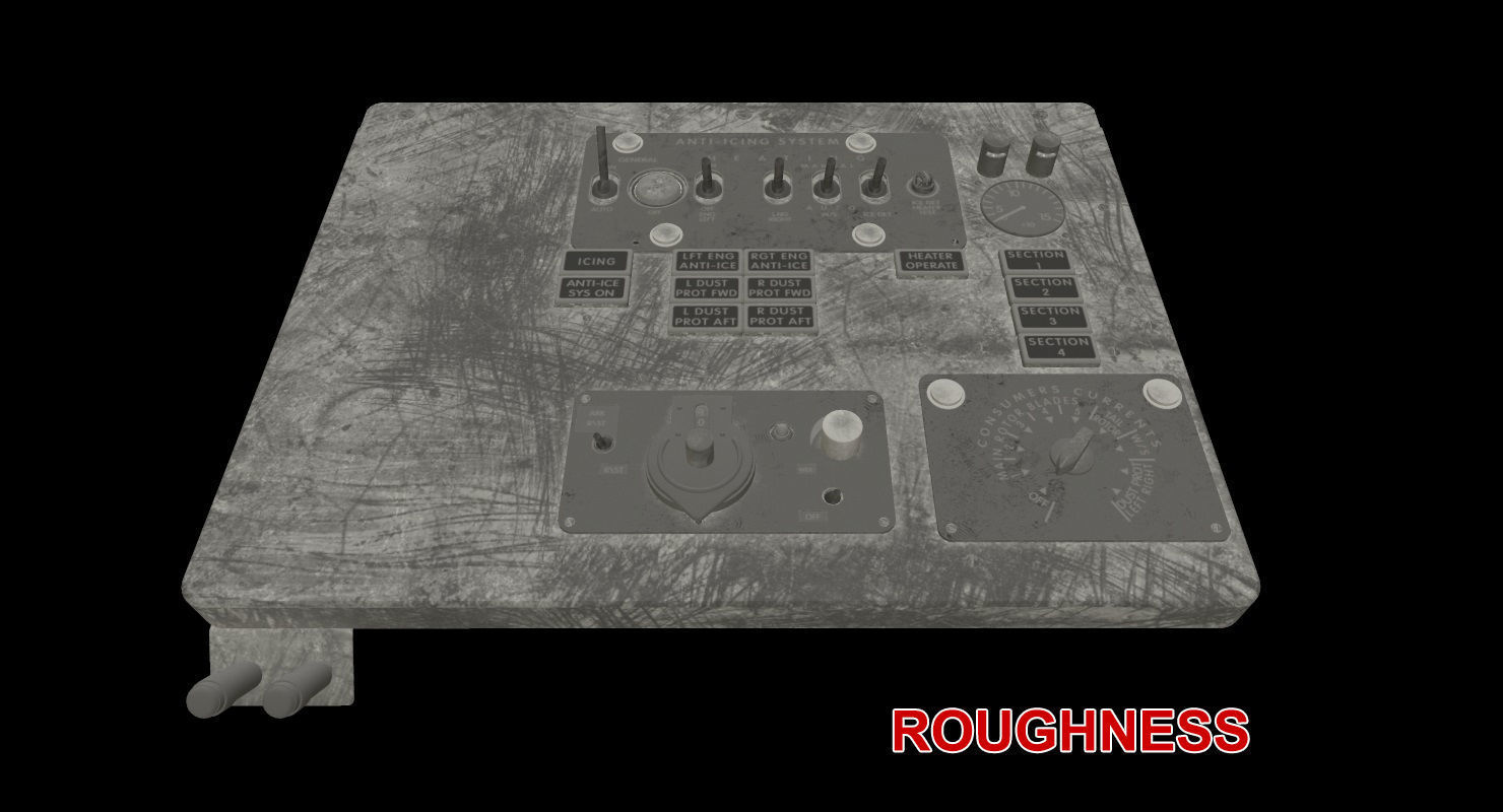 Mi-8MT Mi-17MT Left Overhead Panels Board English Low-poly 3D model_19