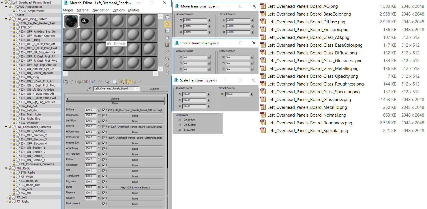 Mi-8MT Mi-17MT Left Overhead Panels Board Russian Low-poly 3D model_28