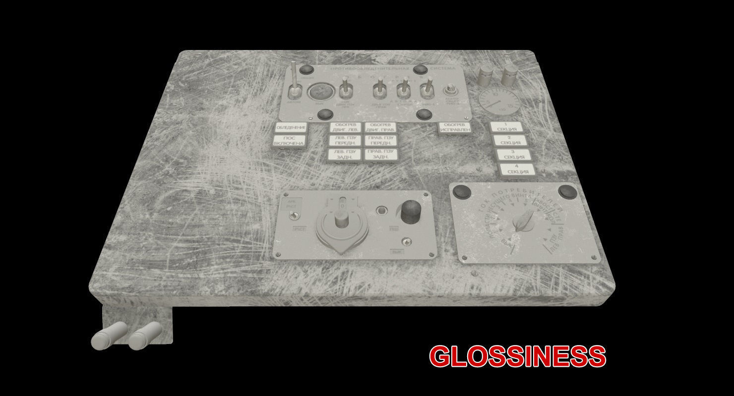 Mi-8MT Mi-17MT Left Overhead Panels Board Russian Low-poly 3D model_15