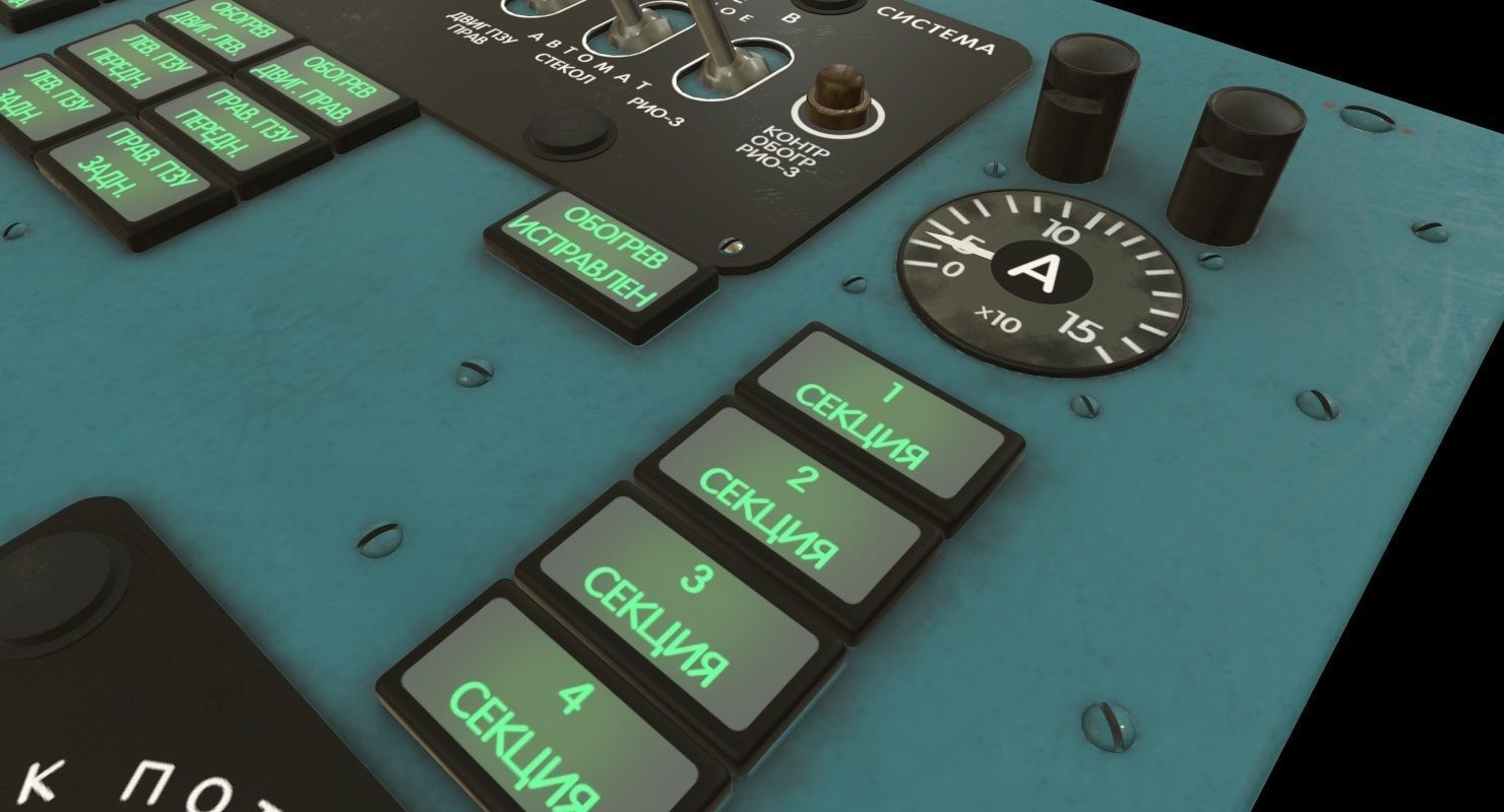 Mi-8MT Mi-17MT Left Overhead Panels Board Russian Low-poly 3D model_4