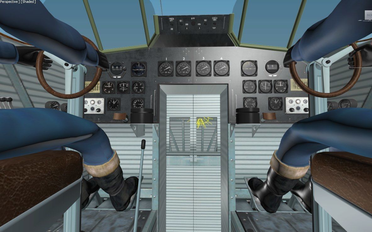 TB-3 russian biplane with propellers flying in sky 3D model_14