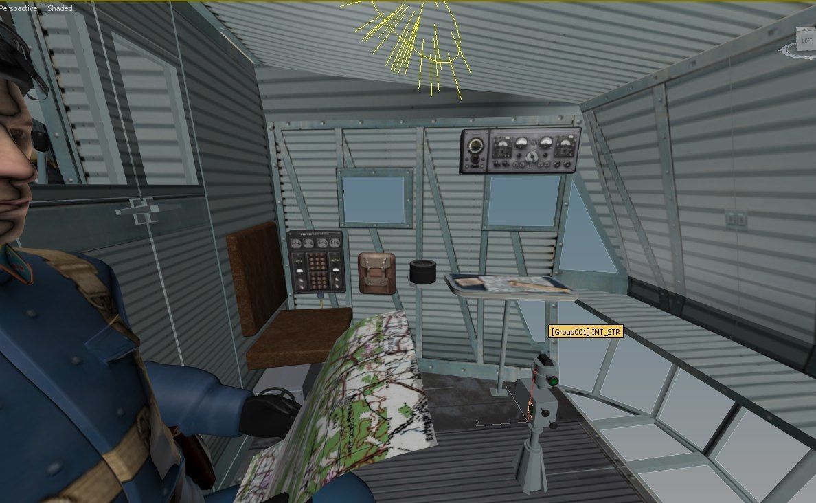 TB-3 russian biplane with propellers flying in sky 3D model_13