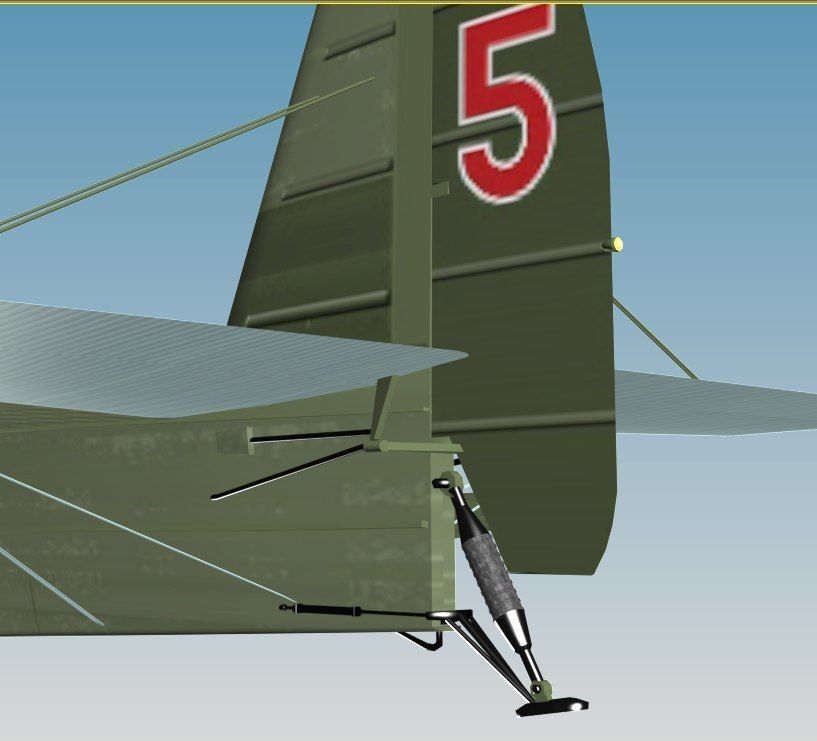 TB-3 russian biplane with propellers flying in sky 3D model_11