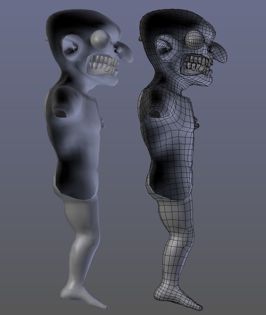 Goblin demon with angry face Low-poly 3D model_6