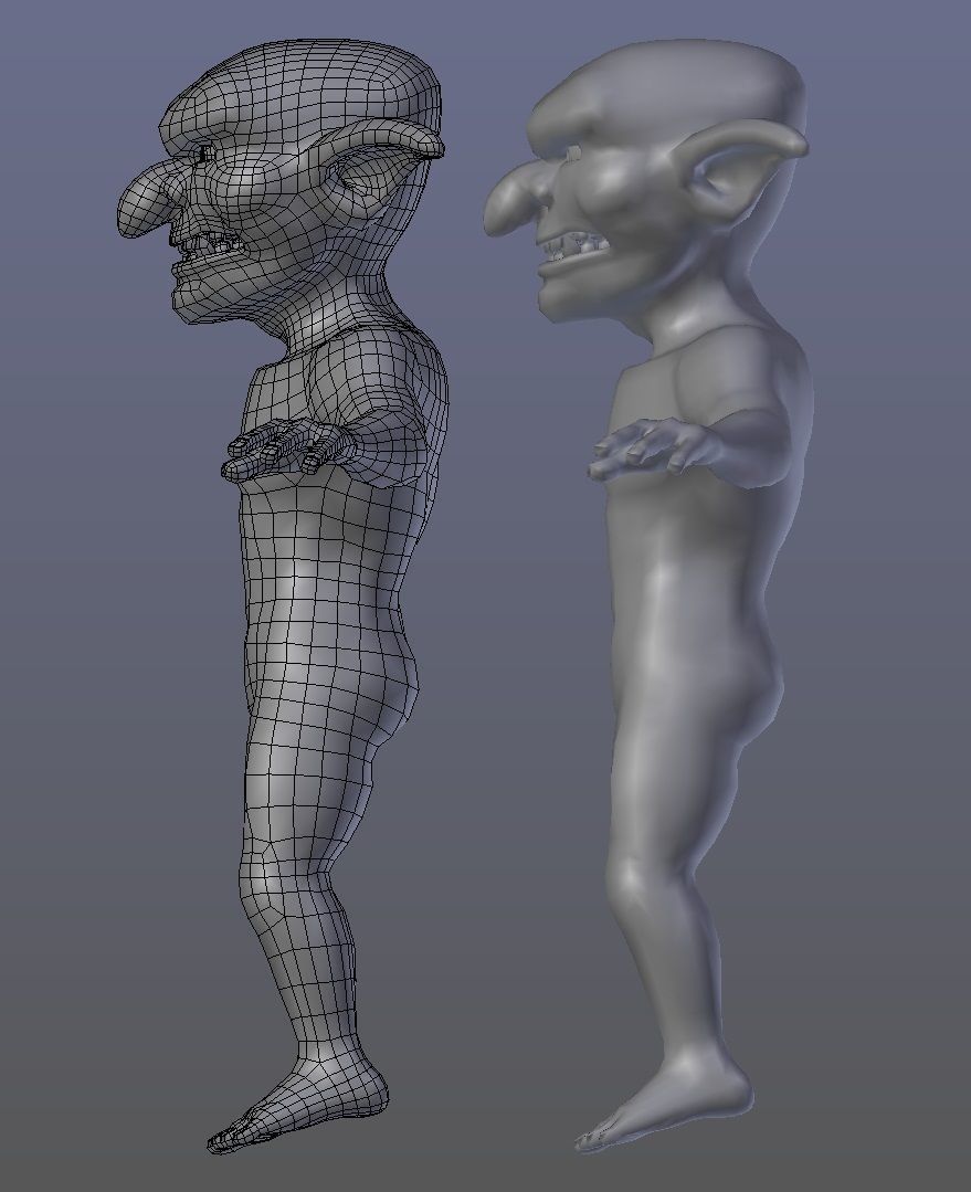Goblin demon with angry face Low-poly 3D model_2