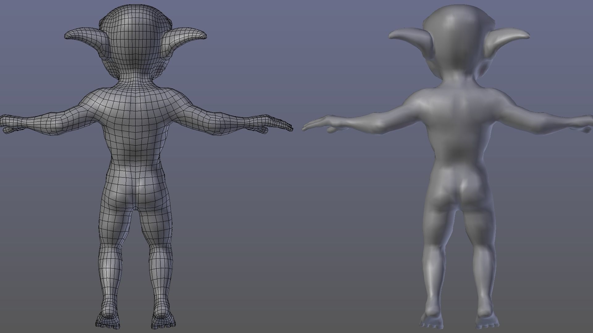 Goblin demon with angry face Low-poly 3D model_3