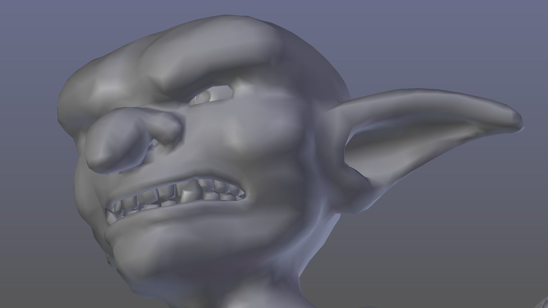 Goblin demon with angry face Low-poly 3D model_16