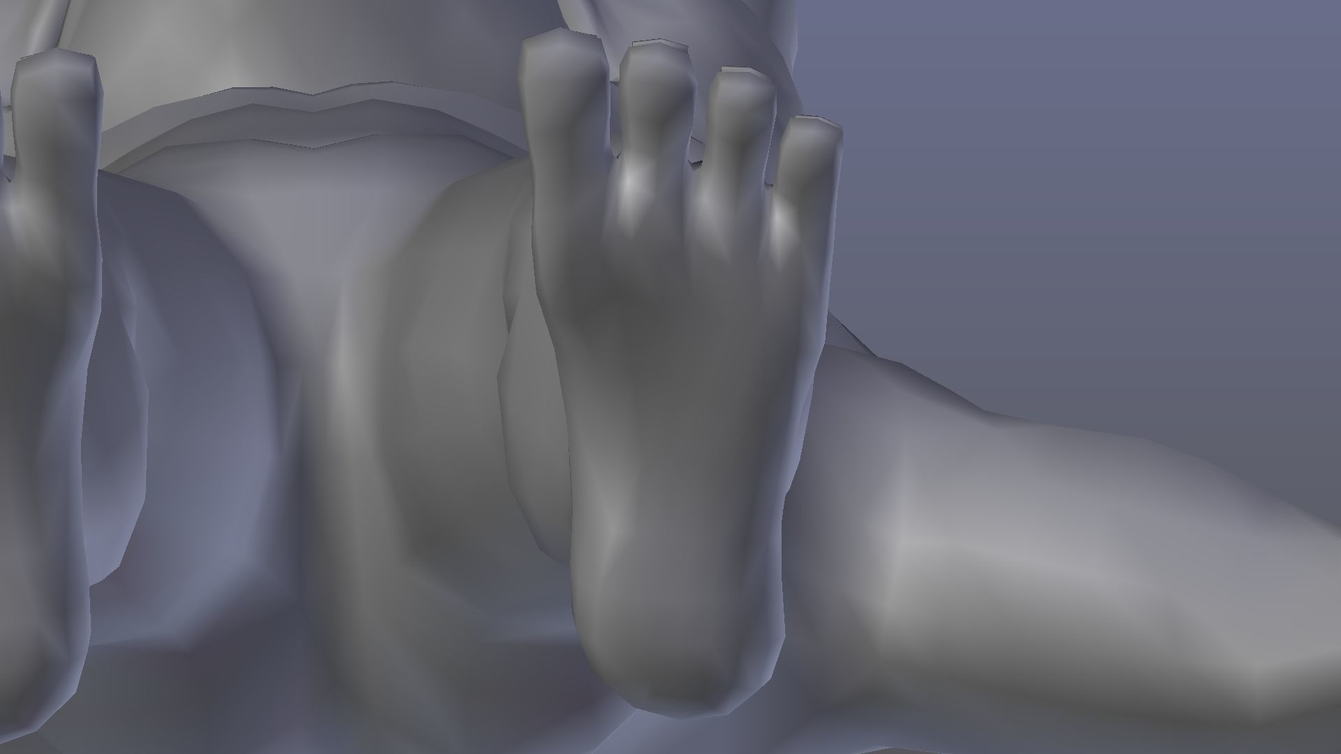 Goblin demon with angry face Low-poly 3D model_14