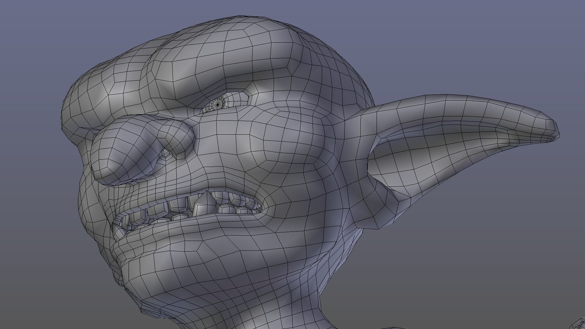 Goblin demon with angry face Low-poly 3D model_15