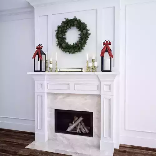 Fireplace 1 christmas wreath animation