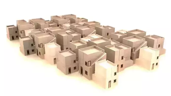 Urban City Low-poly 3D model