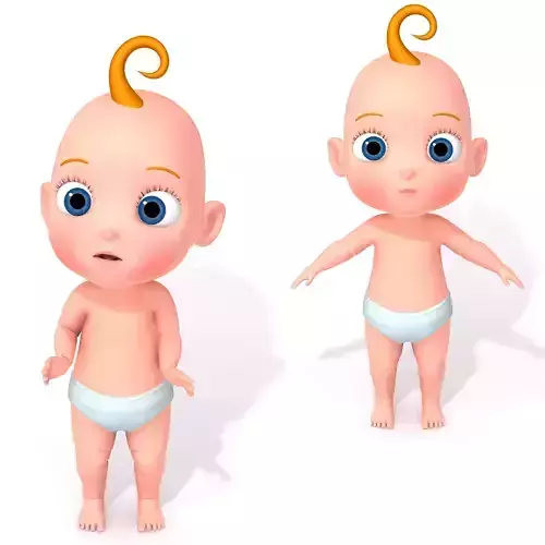 Cartoon Baby Rigged 3D model