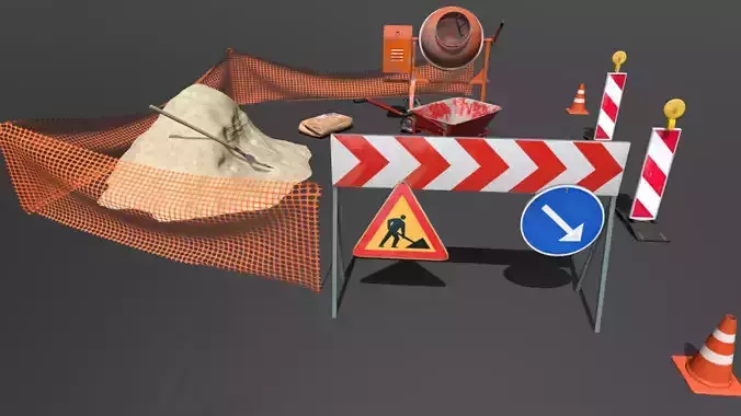 roadwork set of tents and equipment
