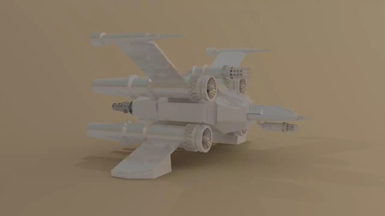Blender 3d Space Ship Module with different 3d format of files Free 3D model