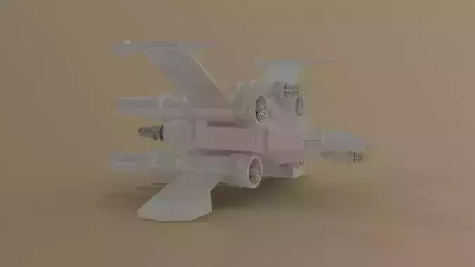 Blender 3d Space Ship Module with different 3d format of files