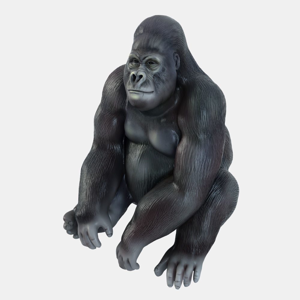 Figurine Gorilla 4 3D model_2