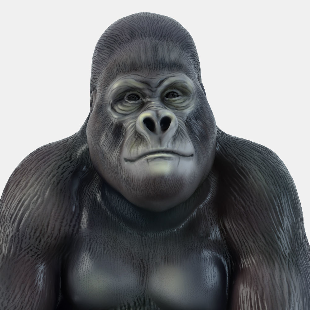 Figurine Gorilla 4 3D model_1